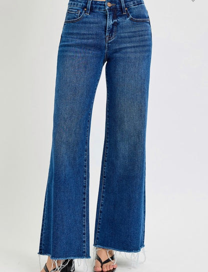 HIGH RISE TUMMY CONTROL WIDE LEG CROP JEAN