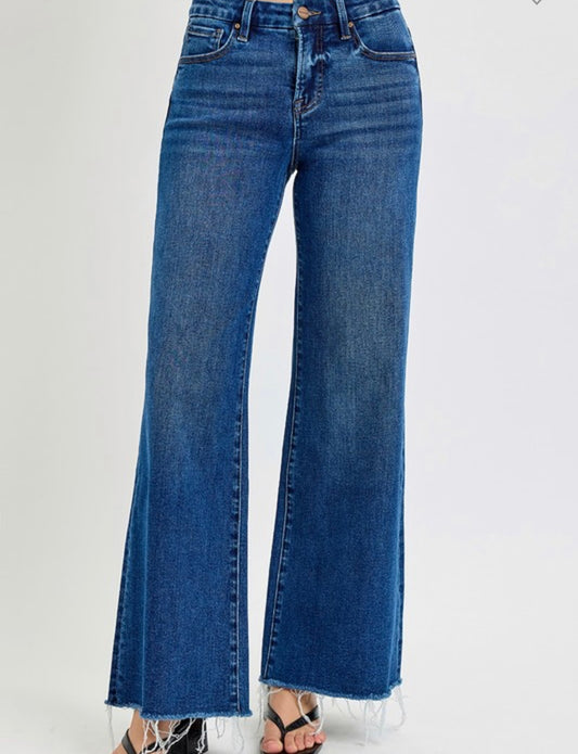 HIGH RISE TUMMY CONTROL WIDE LEG CROP JEAN