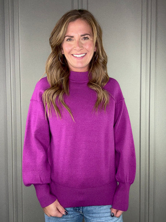 PLUM MOCK SWEATER
