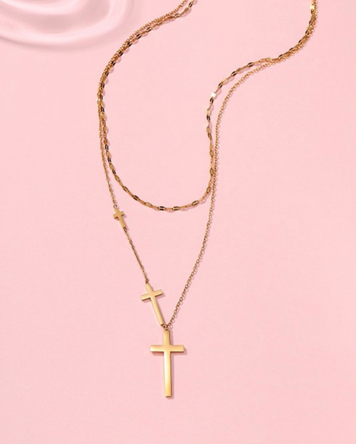 ::BF::TRIPLE CROSS LAYERED NECKLACE