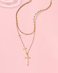 ::BF::TRIPLE CROSS LAYERED NECKLACE