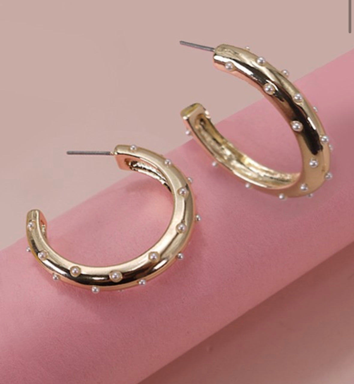 ::BF:: PEARL HOOP EARRING