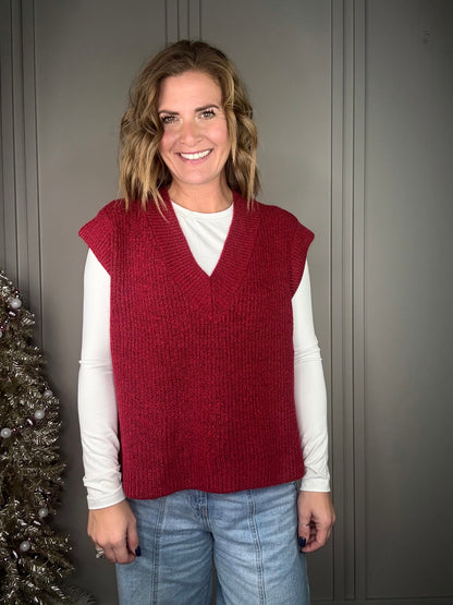 ::BF:: OVERSIZED SWEATER VEST WITH SIDE SLIT