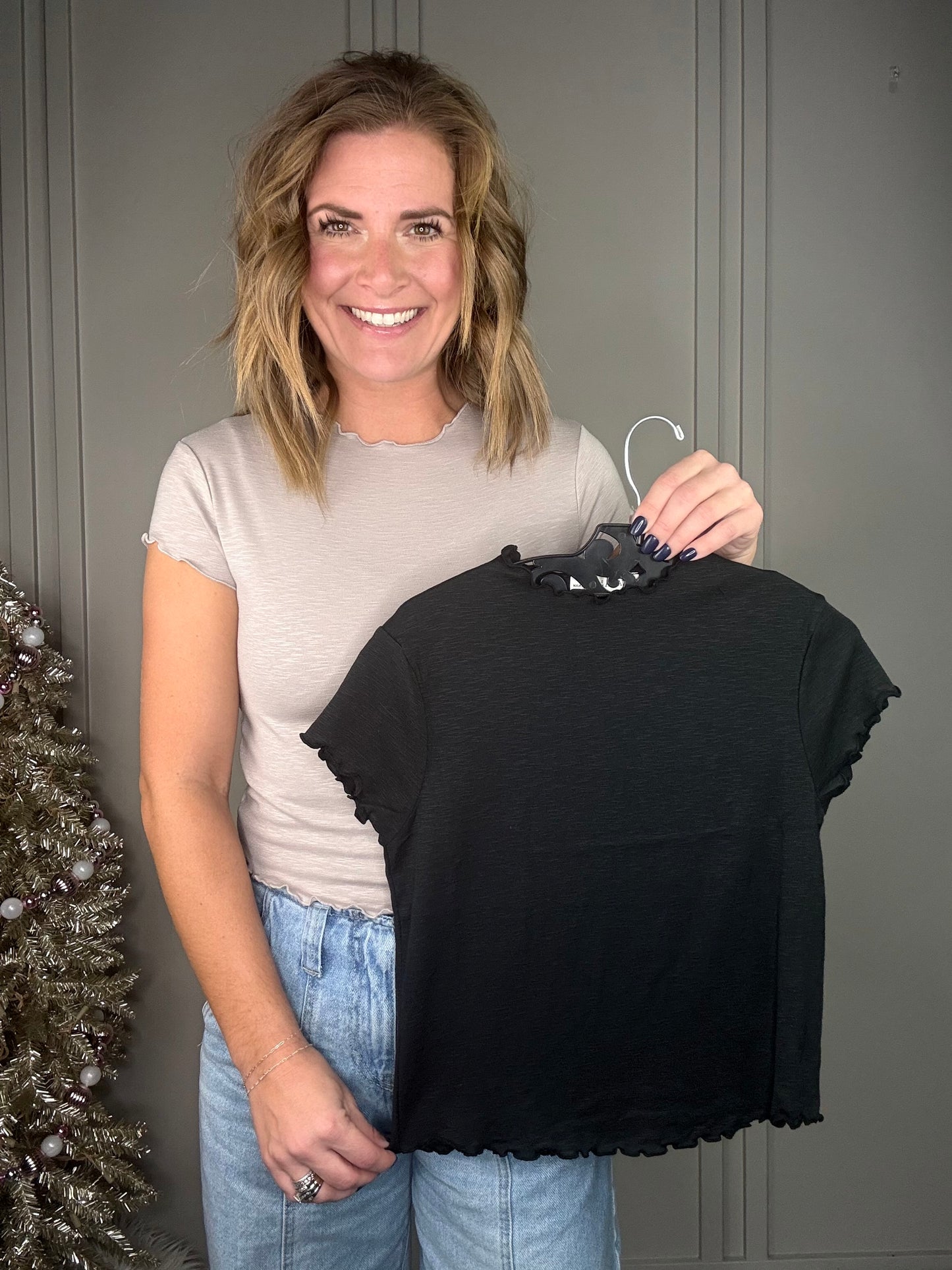 ::BF::COTTON LETTUCE TRIMMED TEE