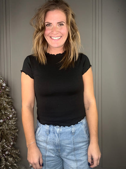 ::BF::COTTON LETTUCE TRIMMED TEE