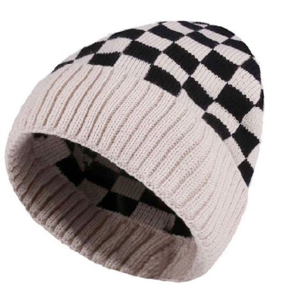 ::BF::CHECKERED PATTERN CUFF BEANIE
