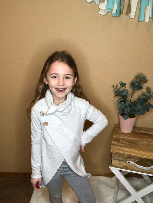 COWL NECK WITH BUTTON {KIDS}