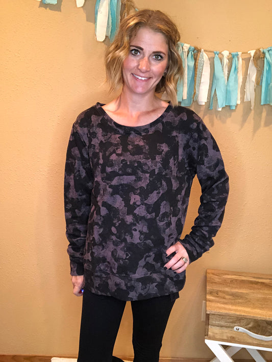 CAMO LACE BACK SWEATER