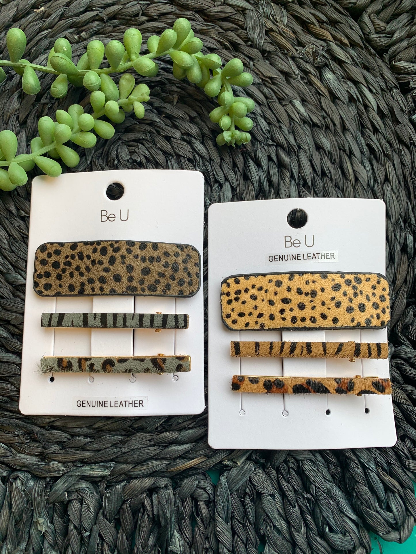 CHEETAH PRINT SET OF 3 HAIR PIN