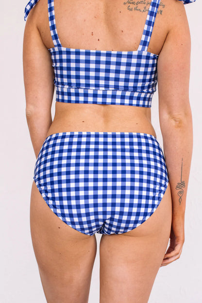 BLUE GINGHAM SWIM BOTTOM