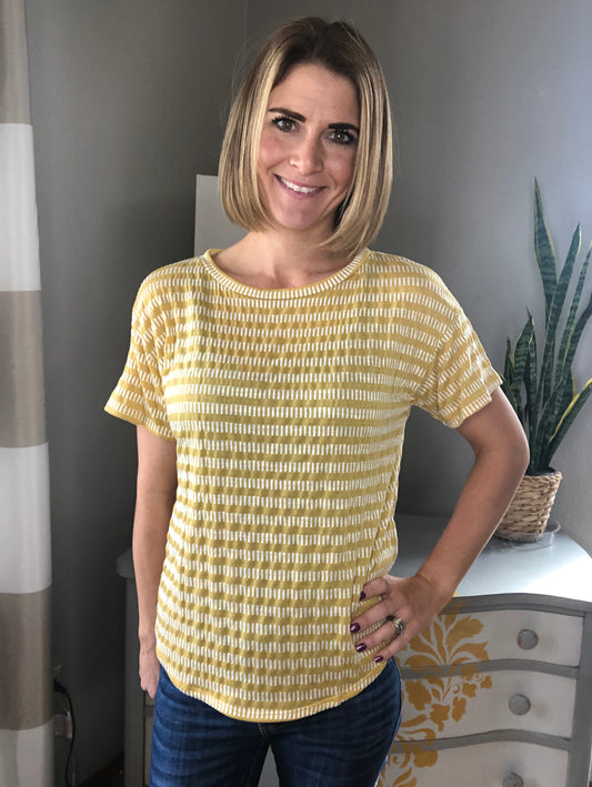 MUSTARD STRIPE TEE