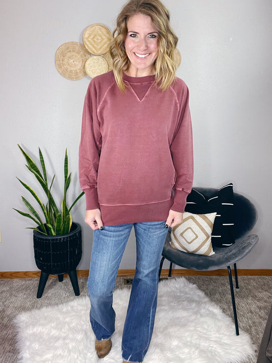 DYED FRENCH TERRY PULL OVER