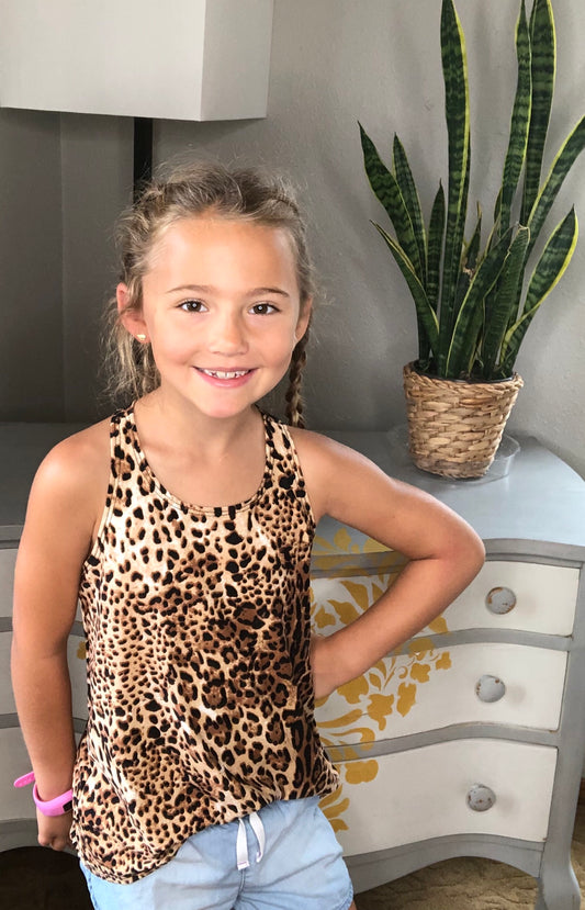 LEOPARD RACER BACK TANK {LITTLES}