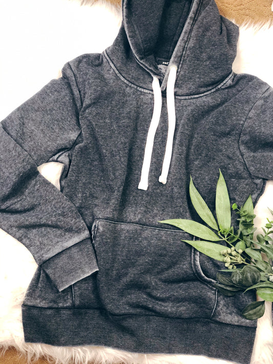 BASIC CHARCOAL HOODIE {EXTENDED SIZE}