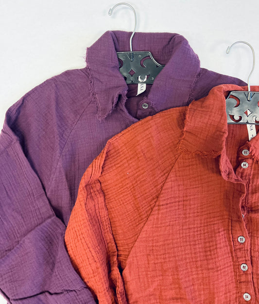 PEPLUM RAW EDGE SHIRT