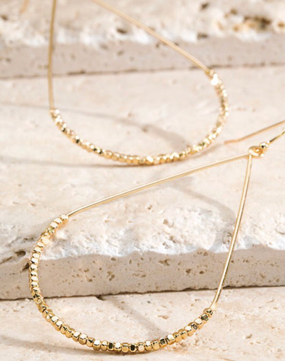 METAL BEADED TEARDROP EARRING