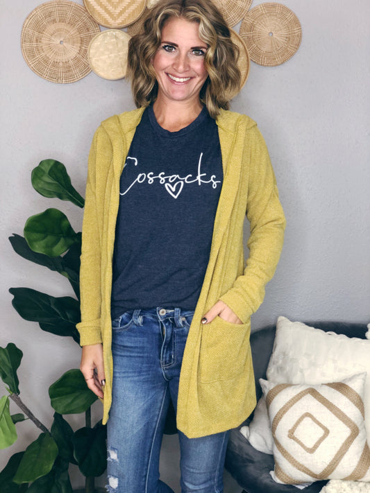 MUSTARD HOODIE CARDIGAN