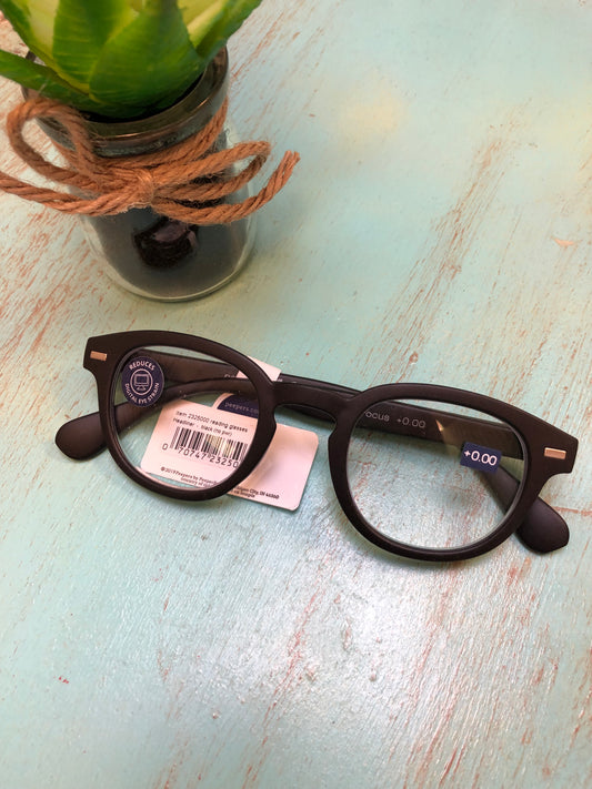 BLACK MATTE CIRCLE GLASSES