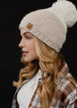 BEIGE AND CREAM COLOR BLOCK HAT