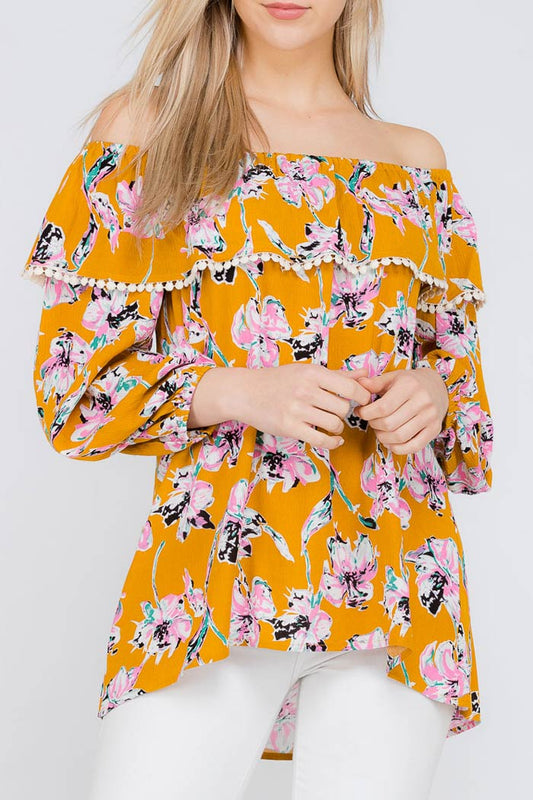 FLORAL OFF THE SHOULDER BLOUSE