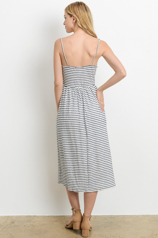 BLACK AND WHITE STRIPED DRESS