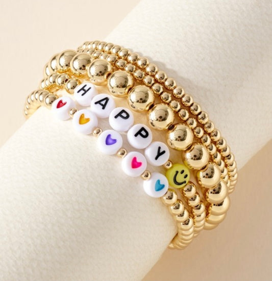 HAPPY BEADED BRACELET SET