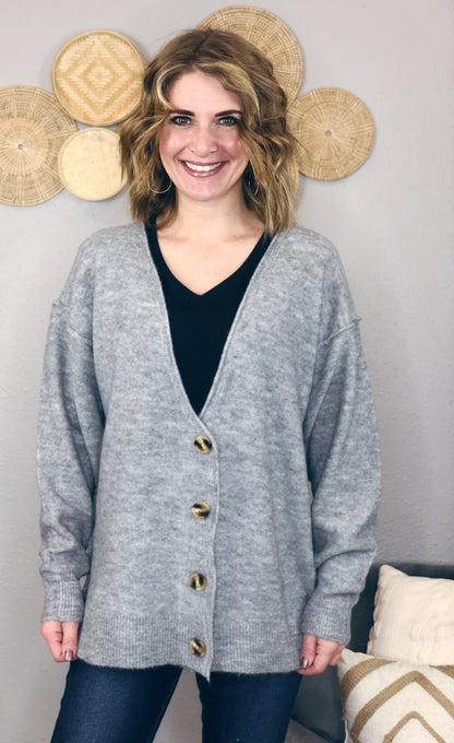 BUTTON DOWN OVERSIZED CARDIGAN