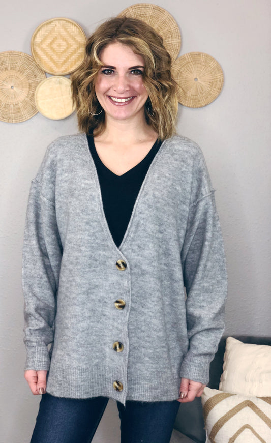 BUTTON DOWN OVERSIZED CARDIGAN