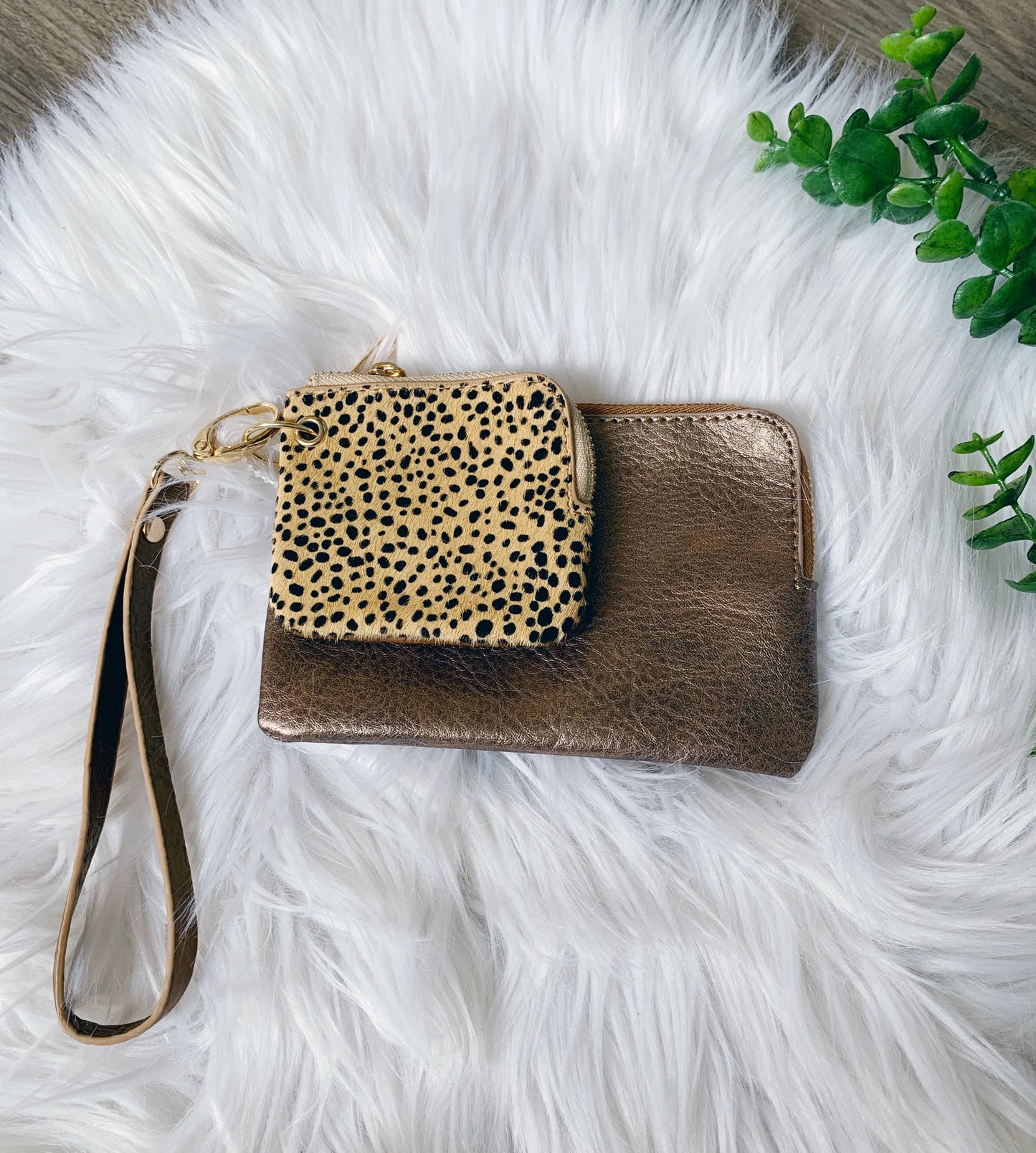 WALLET WRISTLET WITH COIN POUCH