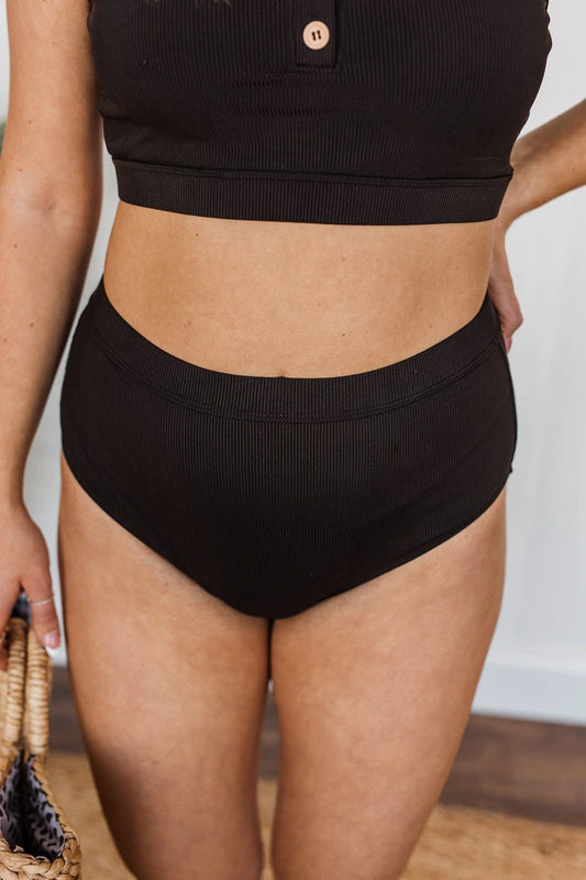 SANDY SHORES RIBBED KNIT SWIM BOTTOMS