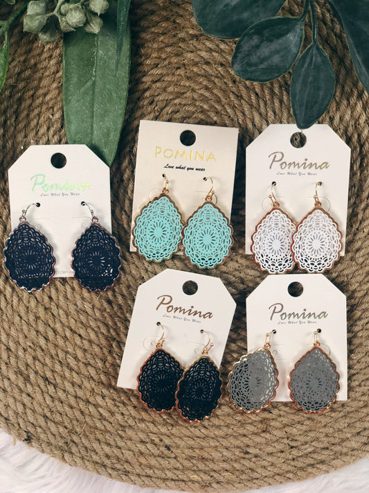 LASER CUT MANDALA HOOK EARRING