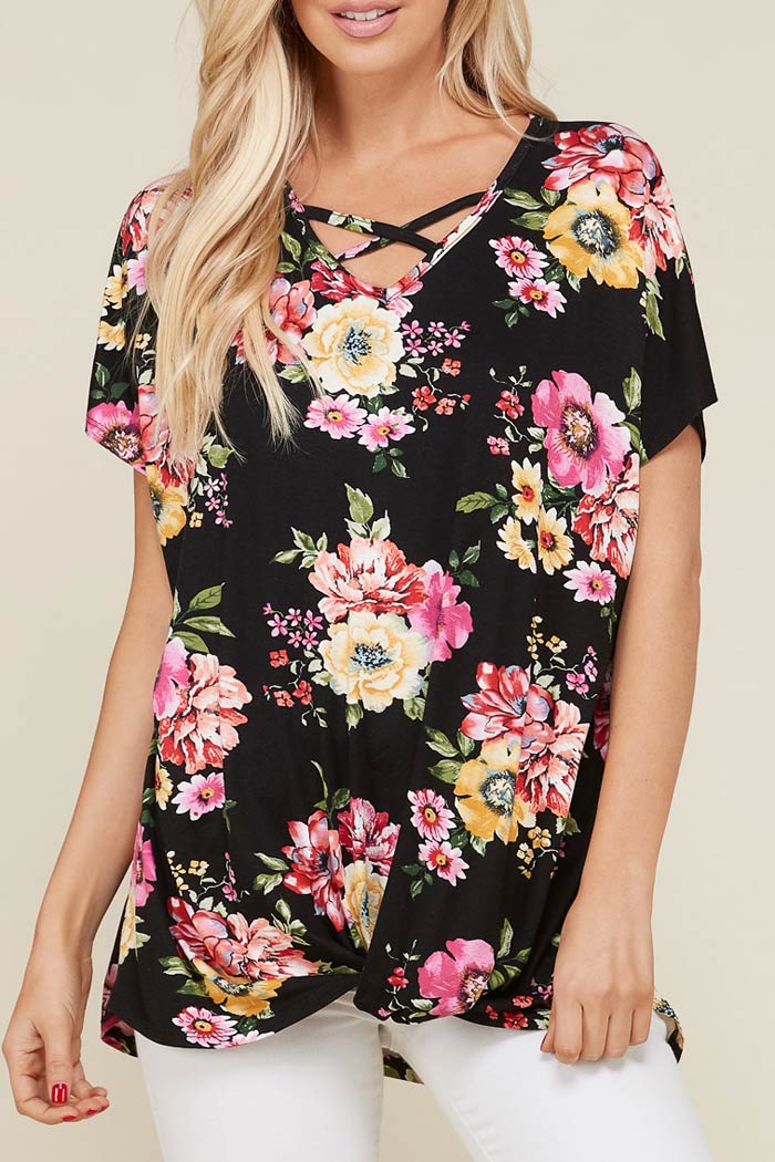 TWIST FRONT FLORAL