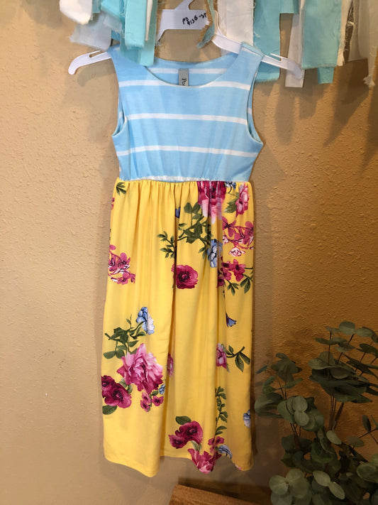 STRIPE AND FLORAL MAXI (LITTLES)