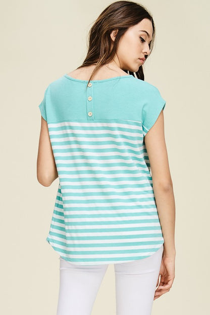 STRIPE PRINT TEE