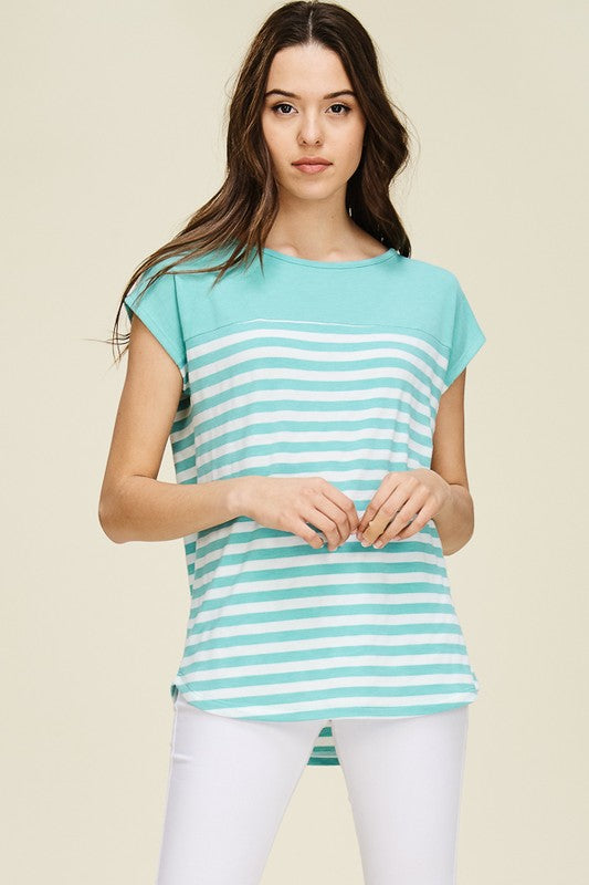 STRIPE PRINT TEE