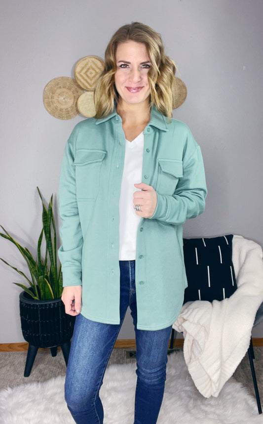 SWEATSHIRT MATERIAL SHACKET