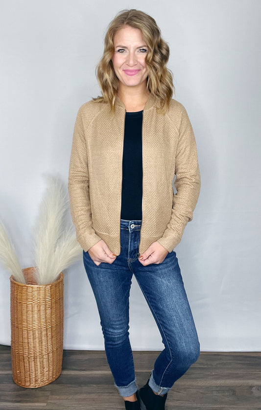 KNIT BOMBER JACKET
