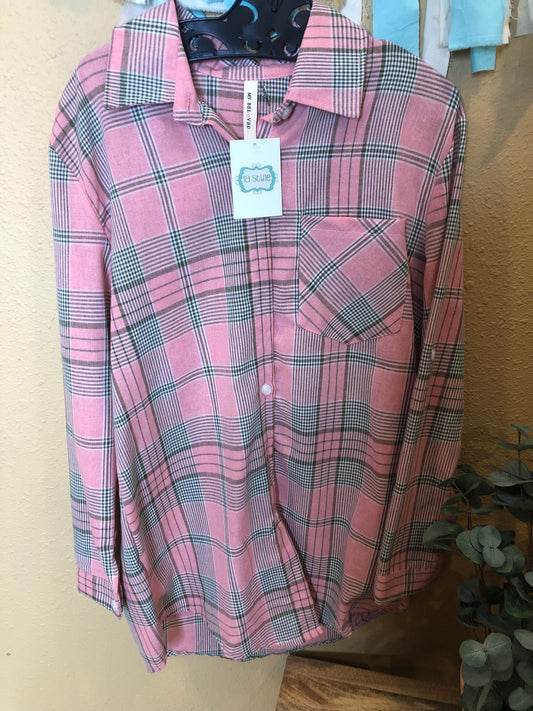 PLAID BUTTON UP