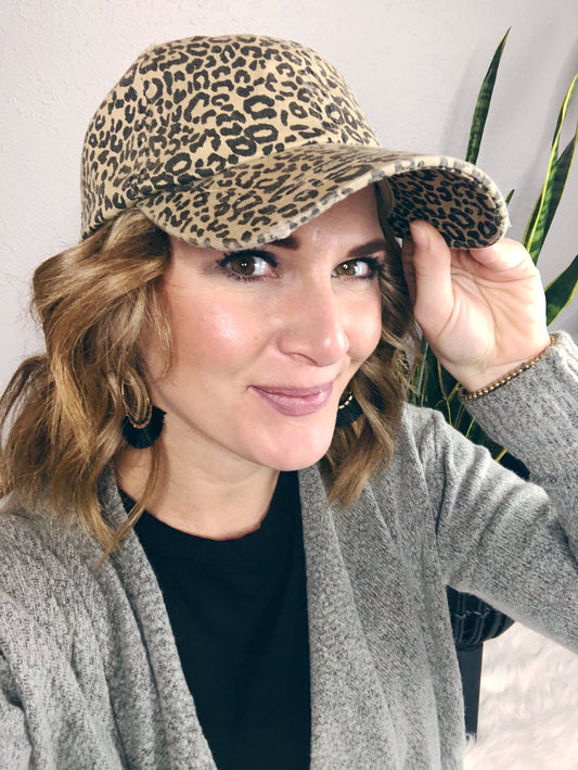 LEOPARD DISTRESSED CAP