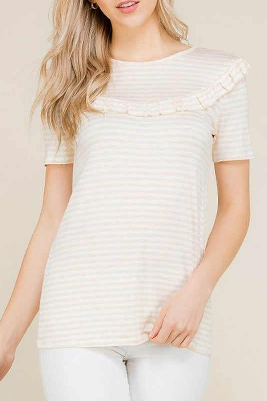 RUFFLE TRIM TEE