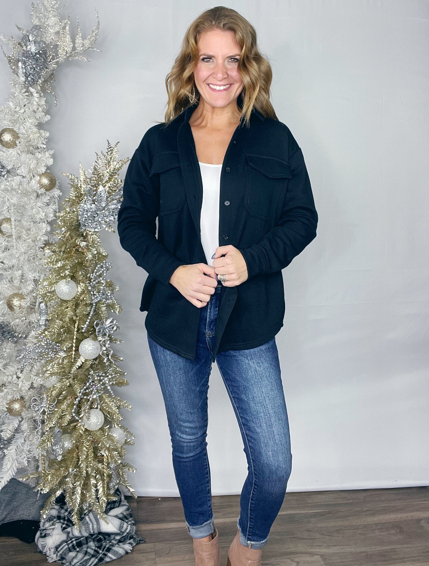 BF {22} FLEECE SHACKET WITH CHEST POCKET