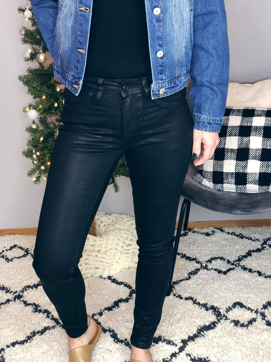 BLACK COATED KANCAN SKINNY JEAN