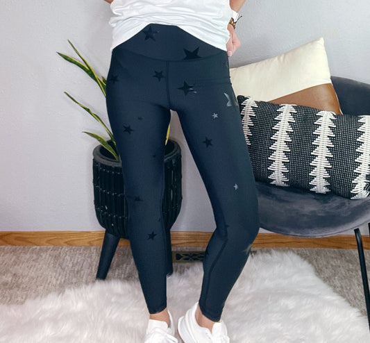 BLACK STAR PRINT LEGGINGS