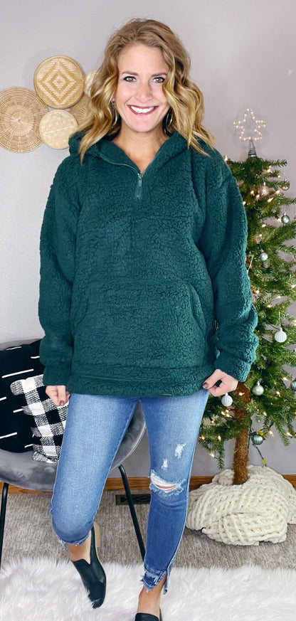 {BF} 1/4 ZIP SHERPA W/ POCKET