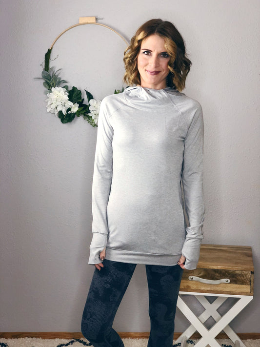 GREY TOP WITH THUMB HOLES