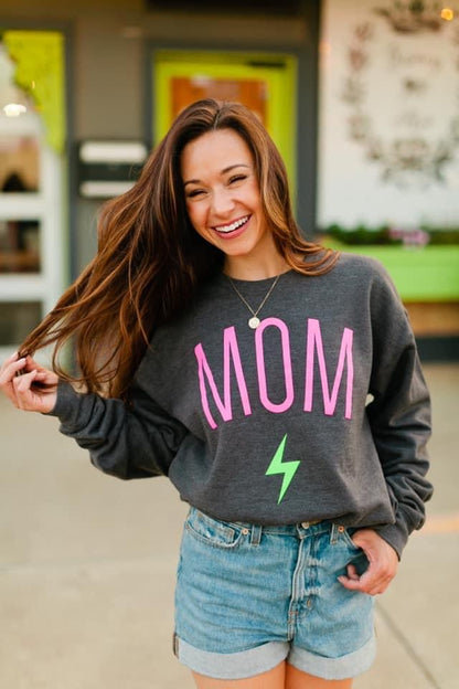 MOM ROCKS CREW SWEATER