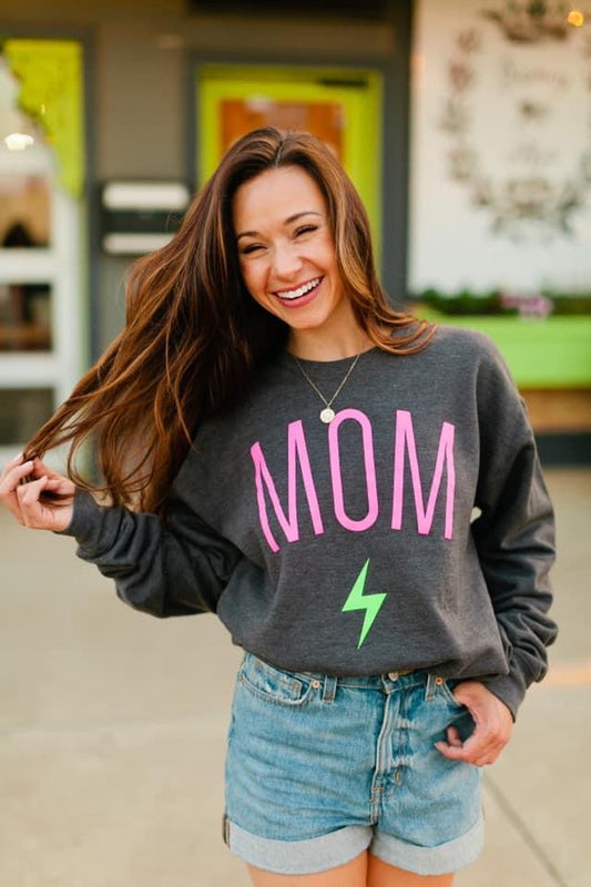 MOM ROCKS CREW SWEATER