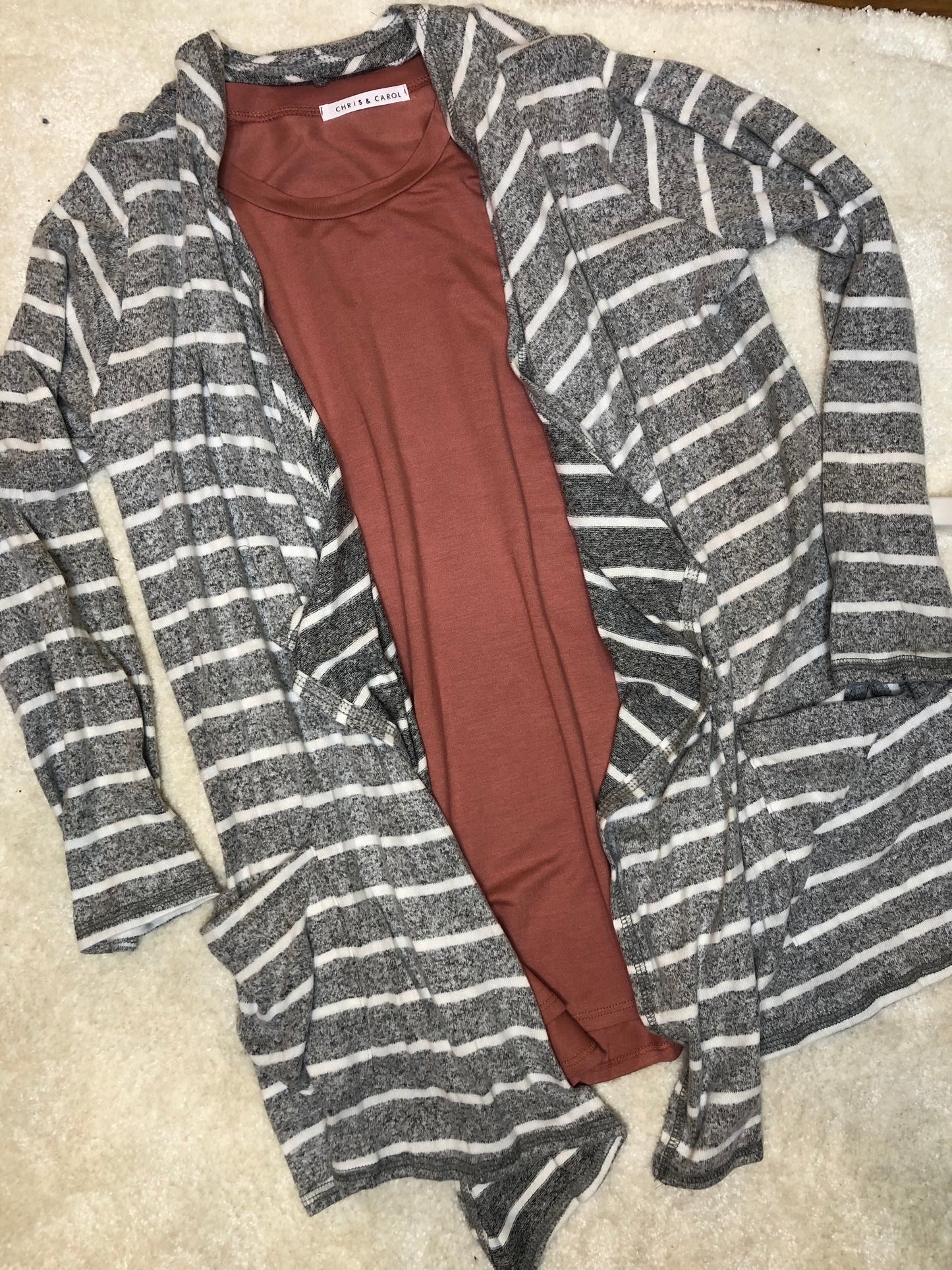STRIPES CARDIGAN {EXTENDED SIZE}