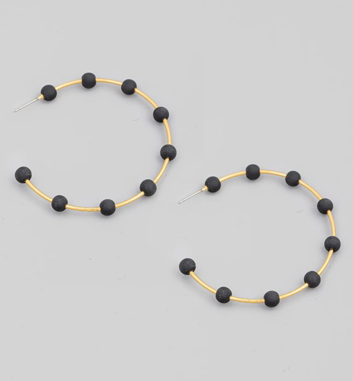BALL BEAD HOOP EARRING