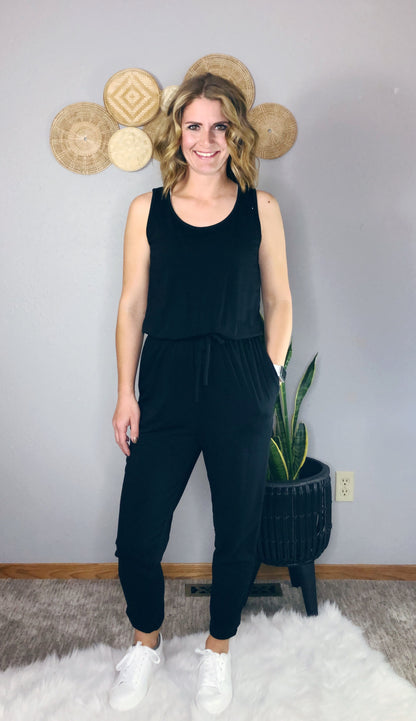 BLACK KNIT JUMPSUIT